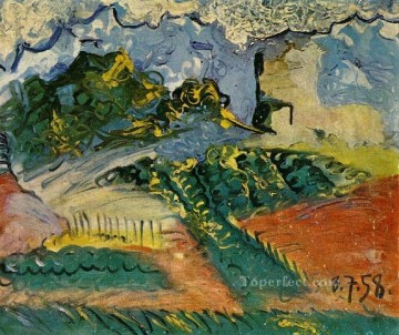 Famous Abstract Painting - Paysage 1958 Cubist